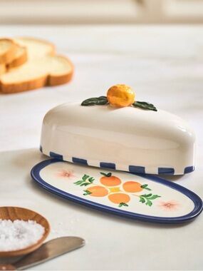 Anthropologie Stoneware Butter Dish
